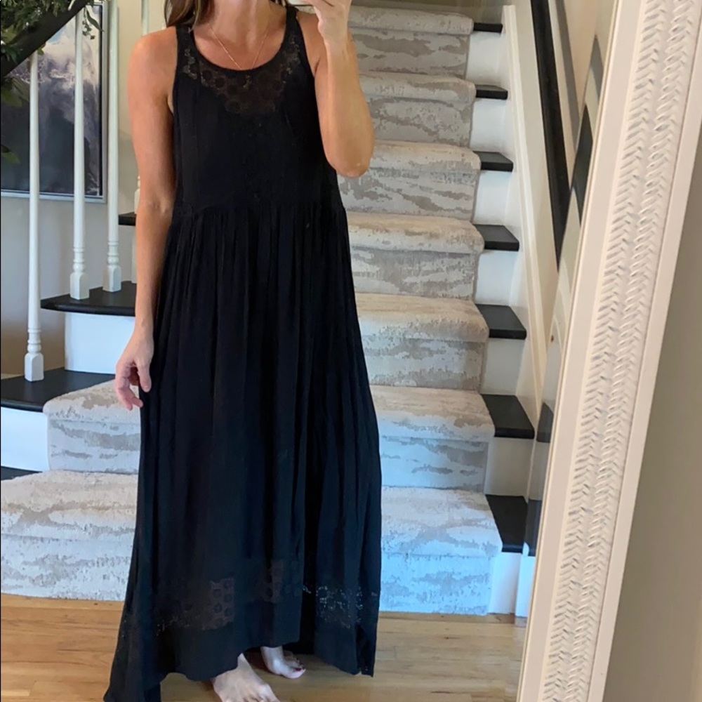 Anthropologie black maxi dress
